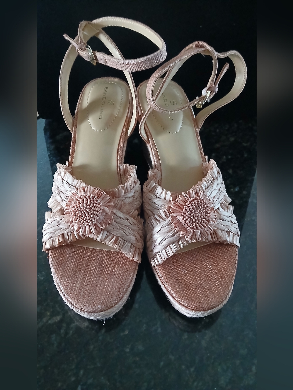 Raffia  Ankle Strap Wedge